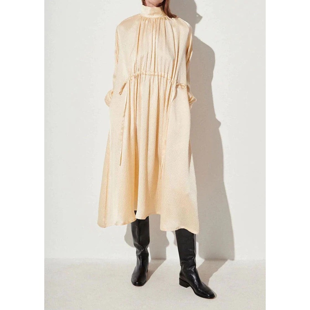Rachel Comey Hammered Silk Hanley Maxi Dress Cream Adjustable Waist Size 0 BN